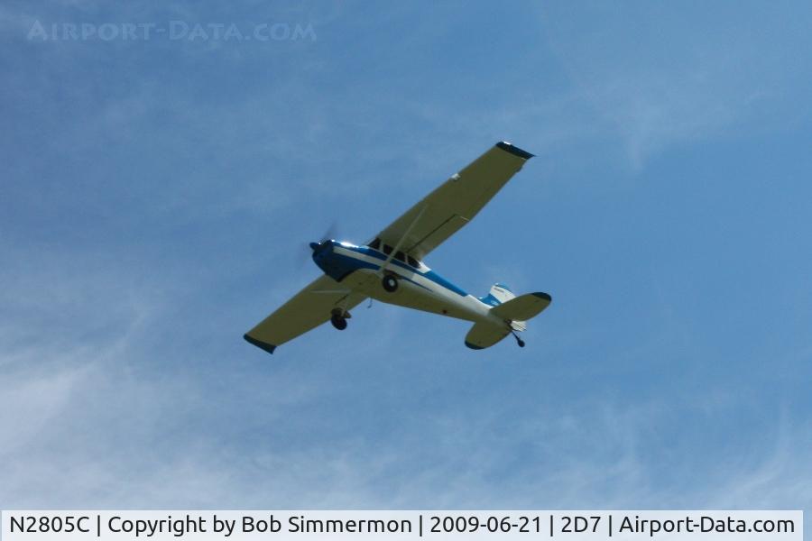 N2805C, 1954 Cessna 170B C/N 26348, Overflying Father's Day fly-in at Beach City, Ohio.