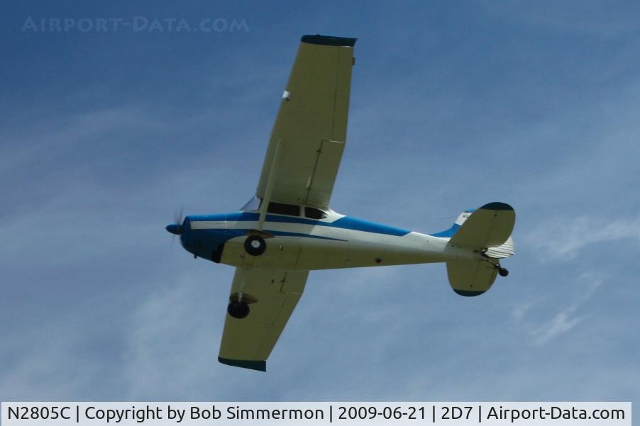 N2805C, 1954 Cessna 170B C/N 26348, Overflying Father's Day fly-in at Beach City, Ohio.