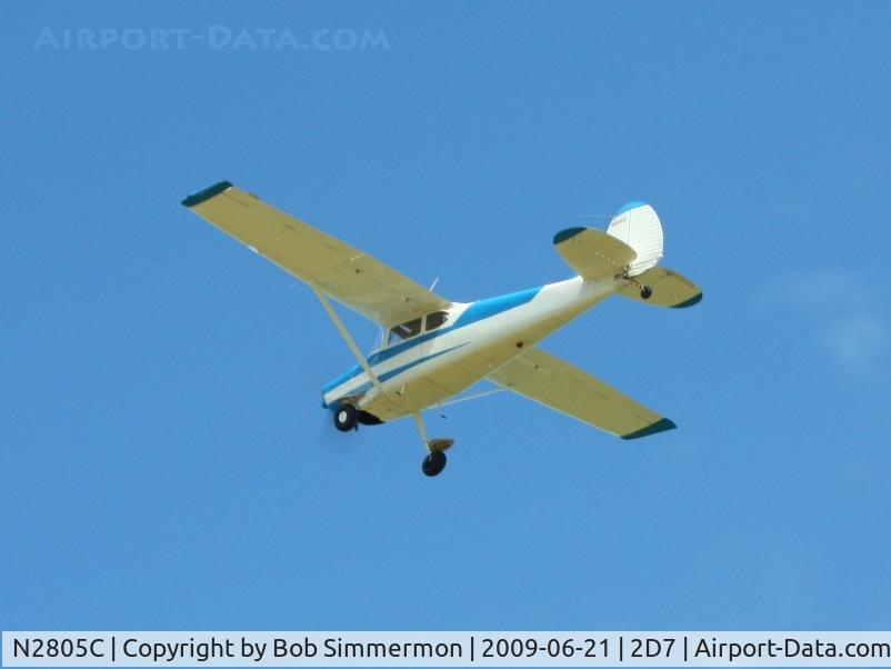 N2805C, 1954 Cessna 170B C/N 26348, Overflying Father's Day fly-in at Beach City, Ohio.