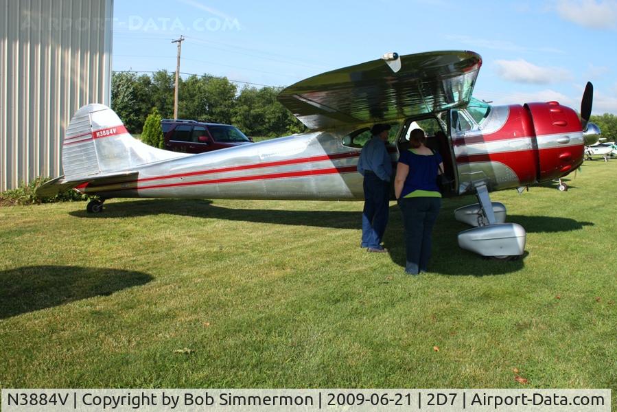 N3884V, 1949 Cessna 195 C/N 7353, Father's Day fly-in at Beach City, Ohio