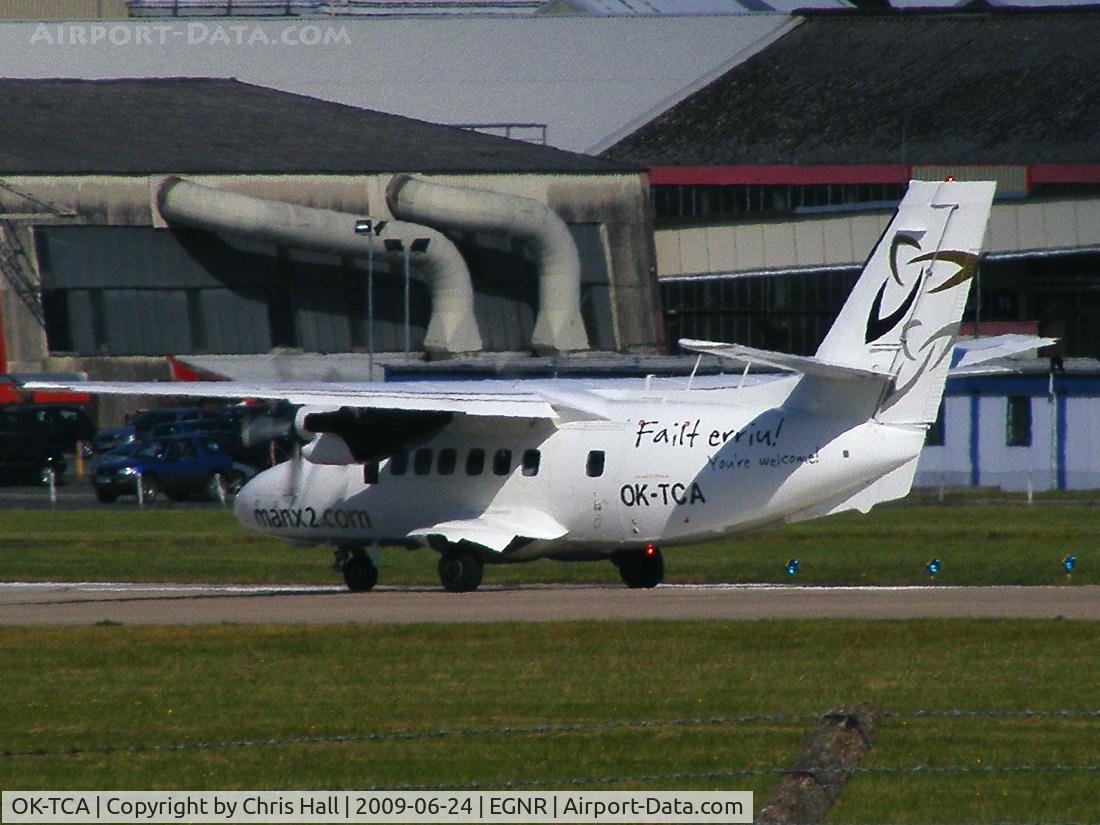 OK-TCA, 1990 Let L-410UVP-E Turbolet C/N 902431, Manx2 L-410 departing from R/W 04