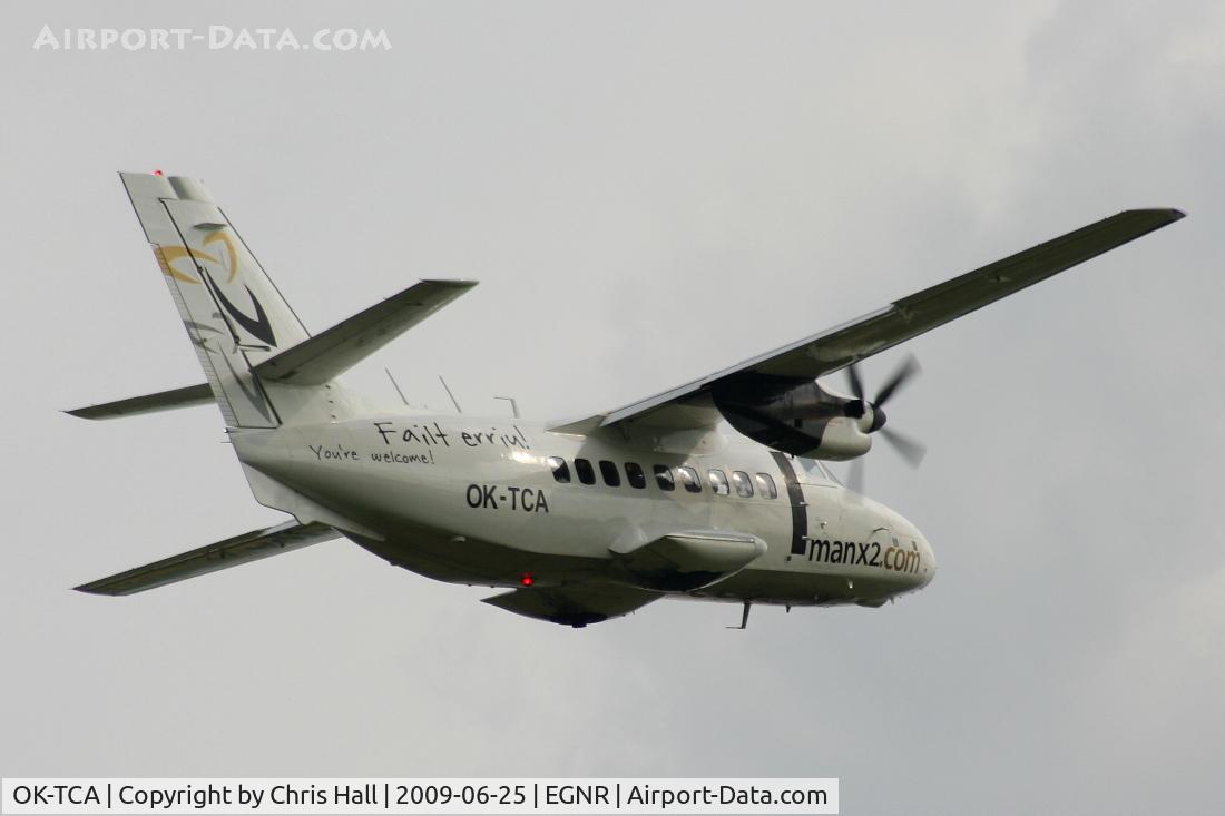 OK-TCA, 1990 Let L-410UVP-E Turbolet C/N 902431, departing from Hawarden