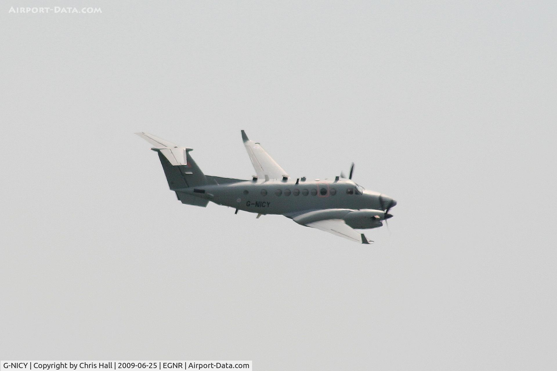 G-NICY, 2007 Hawker Beechcraft Shadow R1 (350CER) C/N FM-16, Super King Air bound for the Army Air Corps. It will become ZZ417 following the completion of alterations being carried out by Beechcraft at Hawarden