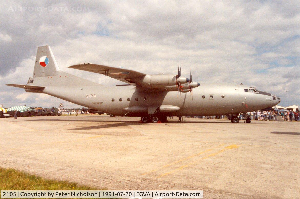 2105, 1964 Antonov An-12BP C/N 4342105, An-12BP Cub of 1 Transport Regiment Czech Air Force at the 1991 Intnl Air Tattoo at RAF Fairford.