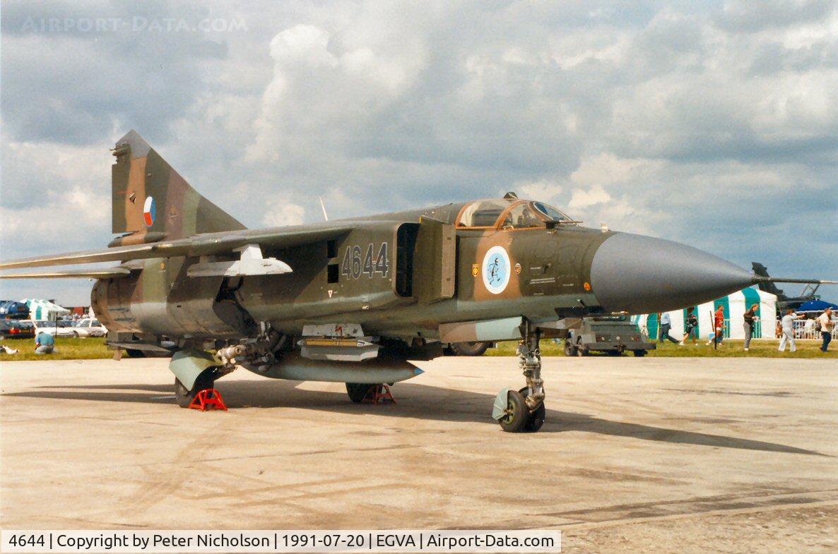 4644, Mikoyan-Gurevich MiG-23ML C/N 0390324644, Another view of the Czech Air Force Flogger B at the 1991 Intnl Air Tattoo at RAF Fairford.