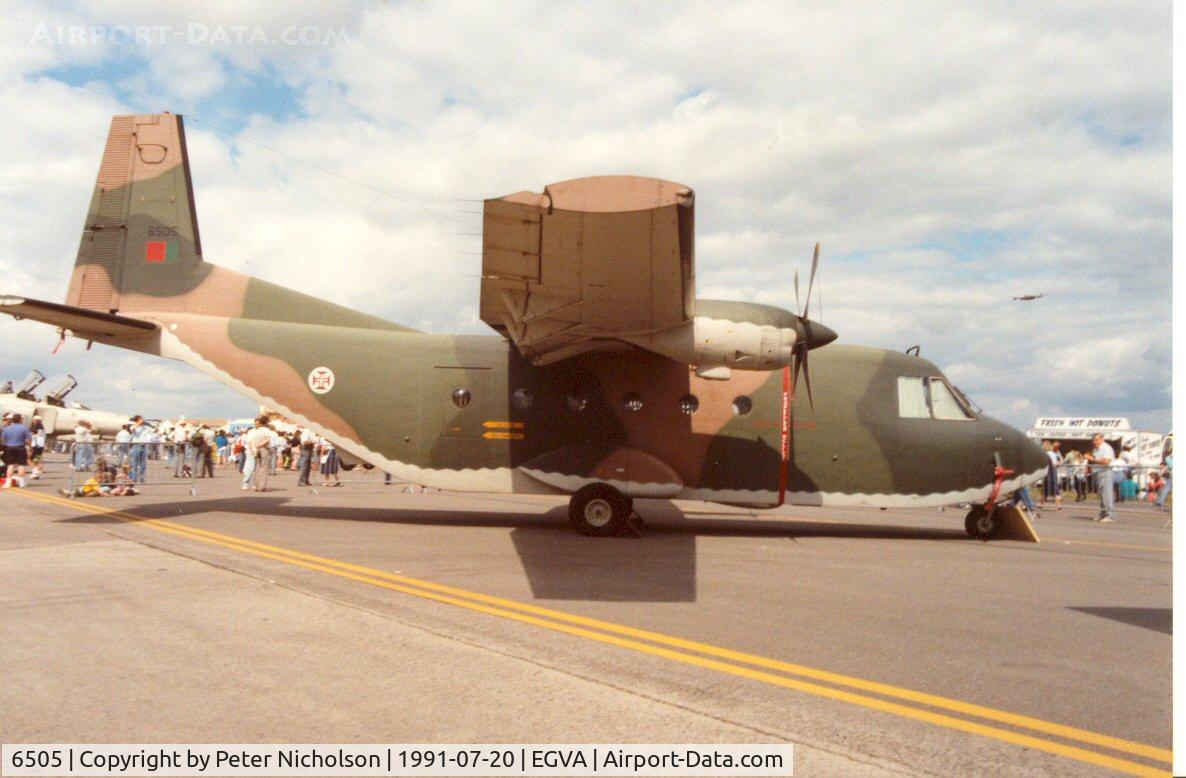 6505, CASA C-212-100 Aviocar C/N 25, CASA Aviocar of 502 Esquadron Portuguese Air Force at the 1991 Intnl Air Tattoo at RAF Fairford.