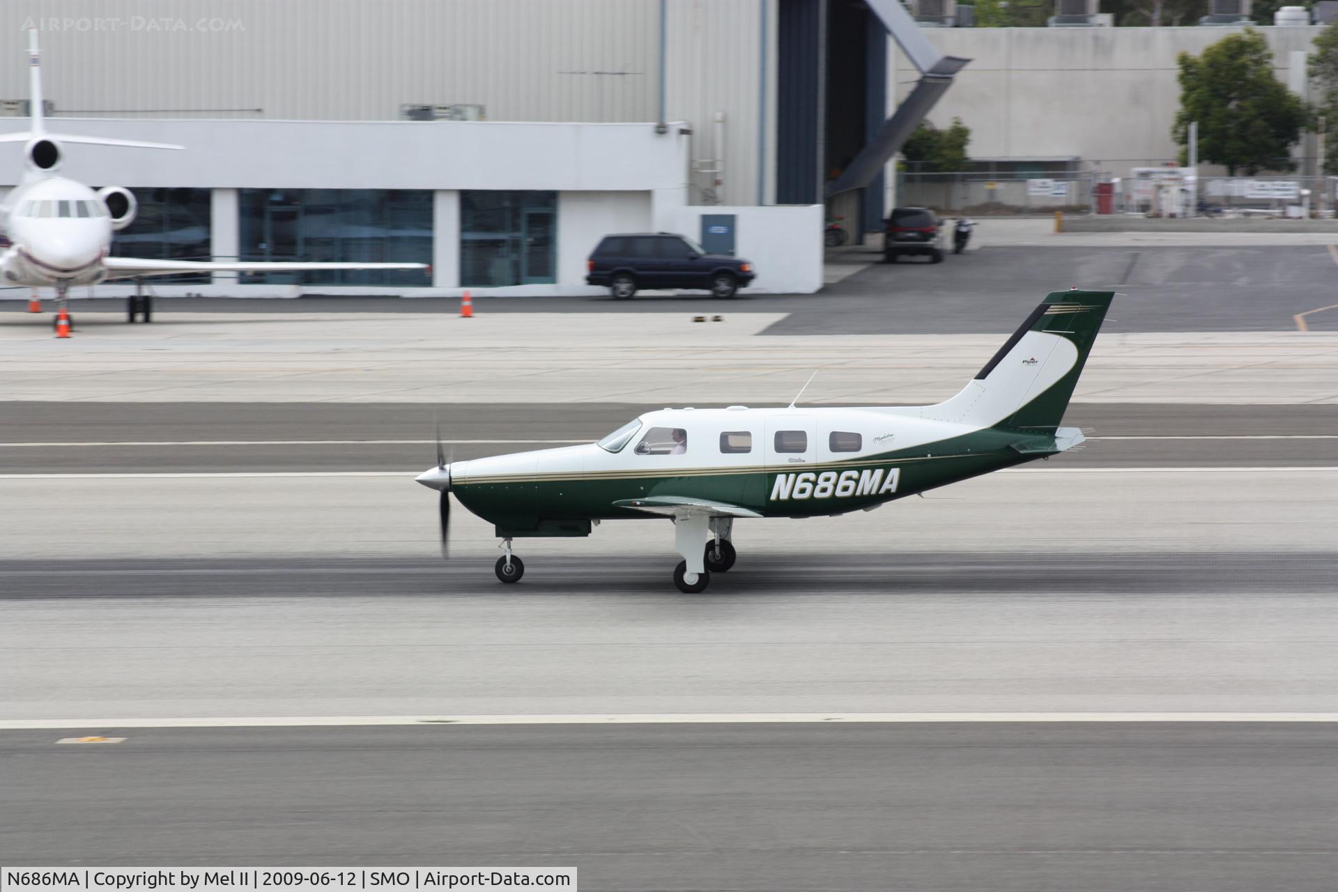 N686MA, Piper PA-46-350P Malibu Mirage C/N 4636337, Departing RWY 21