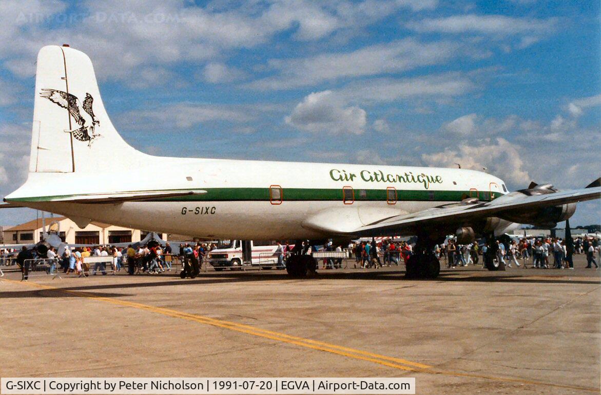 G-SIXC, 1958 Douglas DC-6B C/N 45550, DC-6B of Air Atlantique was a visitor to the 1991 Intnl Air Tattoo at RAF Fairford.
