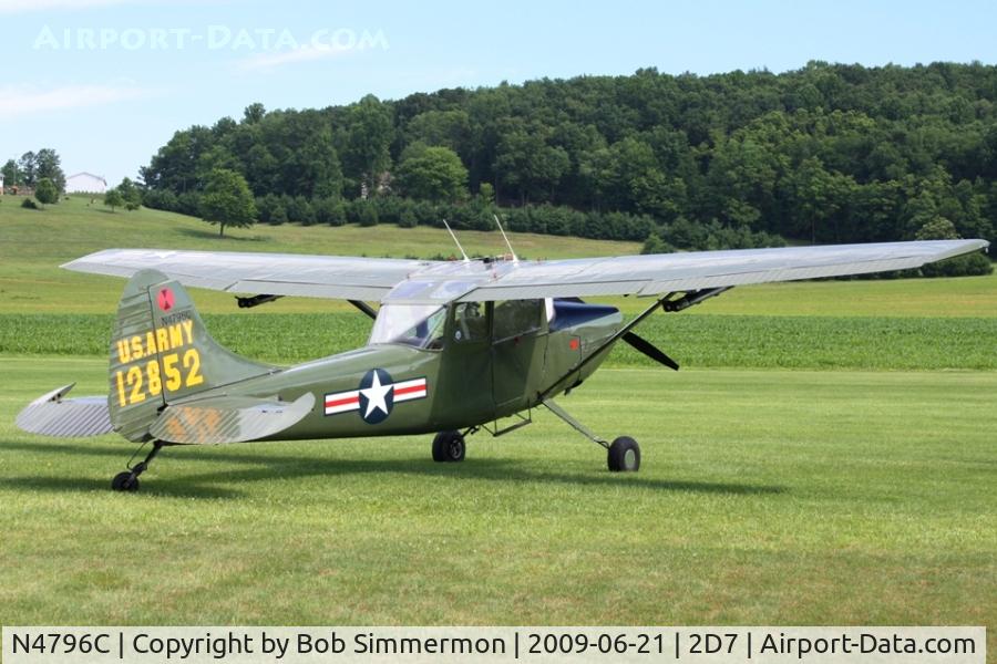 N4796C, 1956 Cessna L-19 C/N 23309, Father's Day fly-in at Beach City, Ohio