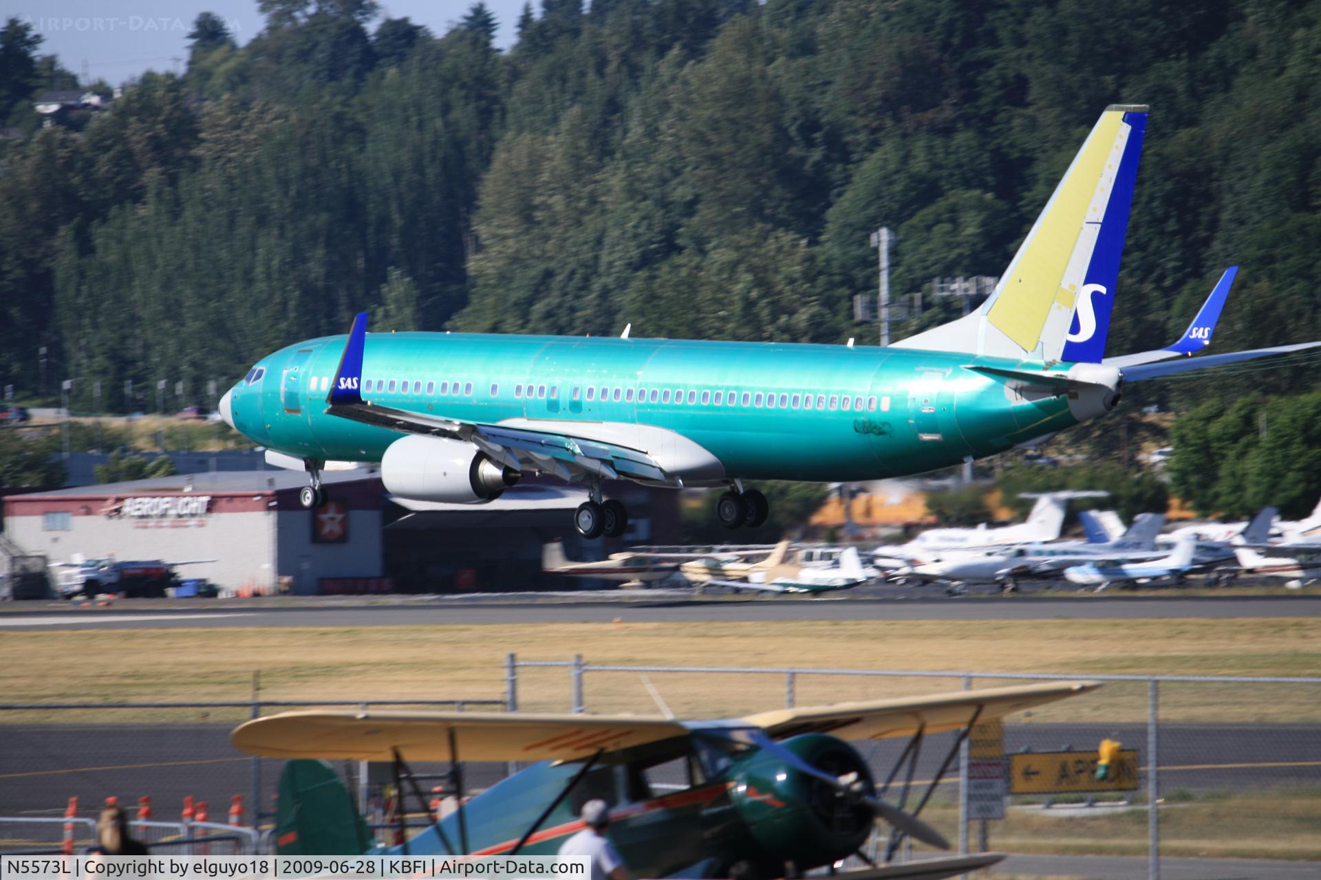 N5573L, 2003 Boeing 737-7Q8 C/N 29346, BACK FROM A TEST FLIGHT SAS ON A BOEING SERIAL #