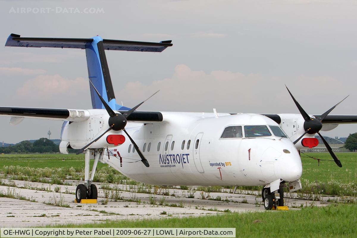 OE-HWG, 1991 De Havilland Canada DHC-8-102 Dash 8 C/N 289, stored @ LOWL