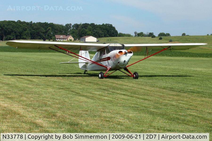 N33778, 1941 Aeronca 65-CA Super Chief C/N C13421, Father's Day fly-in at Beach City, Ohio