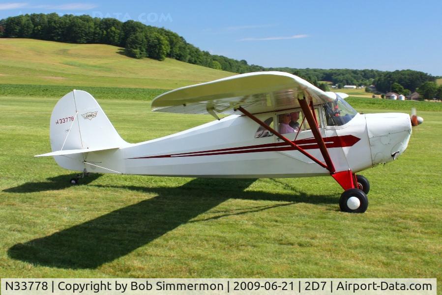 N33778, 1941 Aeronca 65-CA Super Chief C/N C13421, Father's Day fly-in at Beach City, Ohio