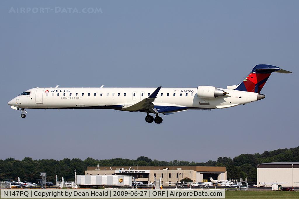 N147PQ, 2007 Bombardier CRJ-900ER (CL-600-2D24) C/N 15147, Delta Connection - Pinnacle Airlines N147PQ (FLT FLG5821) arriving from Hartsfield-Jackson Atlanta Int'l (KATL).