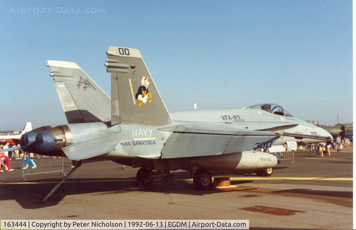 163444, 1987 McDonnell Douglas F/A-18C Hornet C/N 0648/C015, F/A-18C Hornet of Attack Squadron VFA-83 at the 1992 Air Tournament Intnl at Boscombe Down.