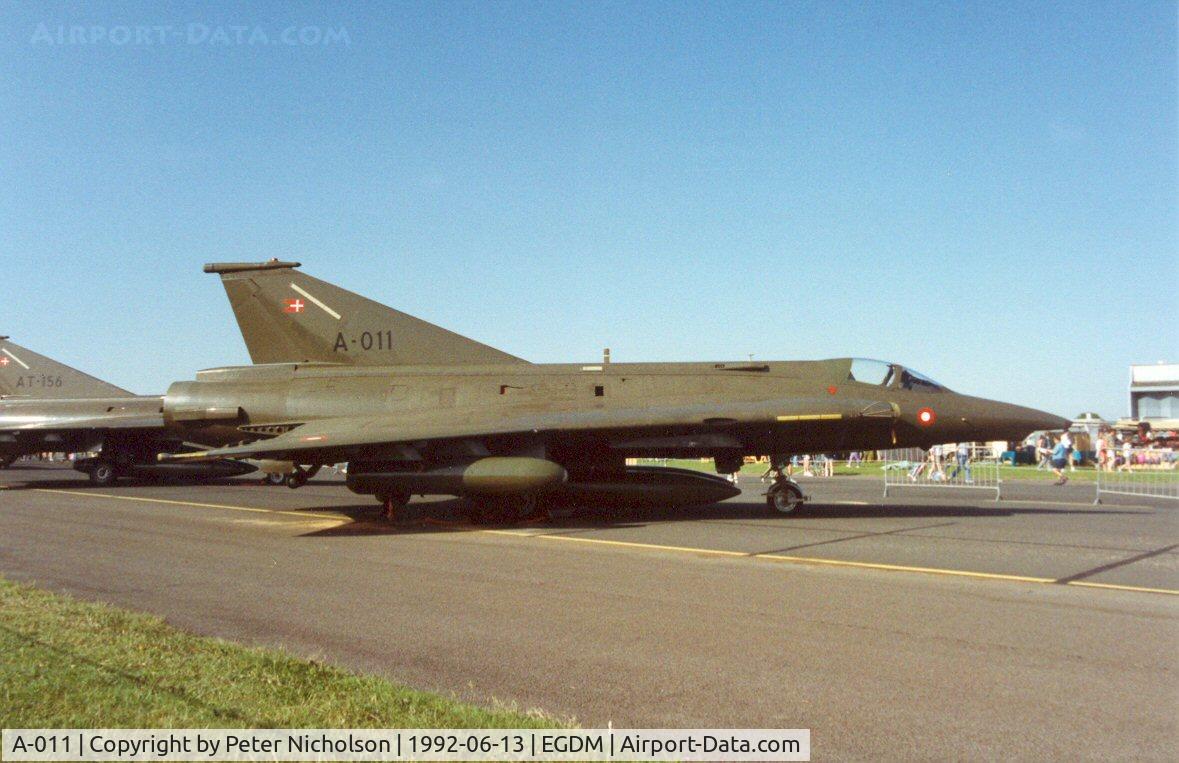 A-011, 1971 Saab F-35 Draken C/N 35-1011, Saab A-35XD Draken of Esk 729 Royal Danish Air Force at the 1992 Air Tournament Intnl at Boscombe Down.