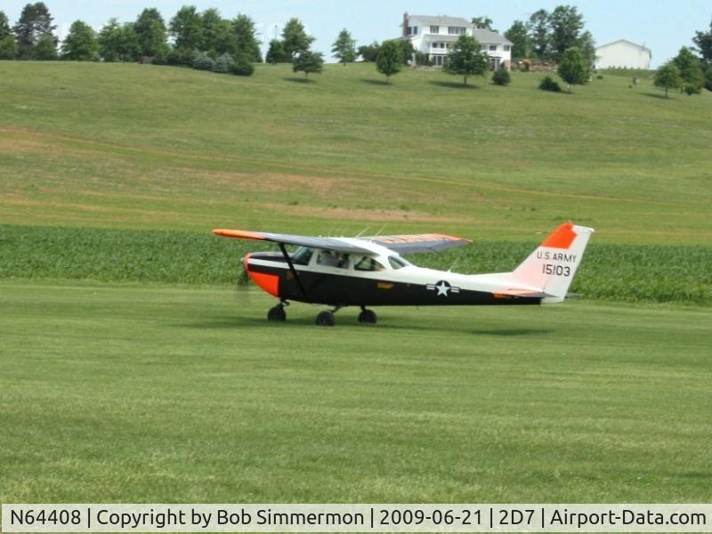 N64408, 1966 Cessna R172E C/N R1720104, Arriving at the Father's Day fly-in; Beach City, Ohio.