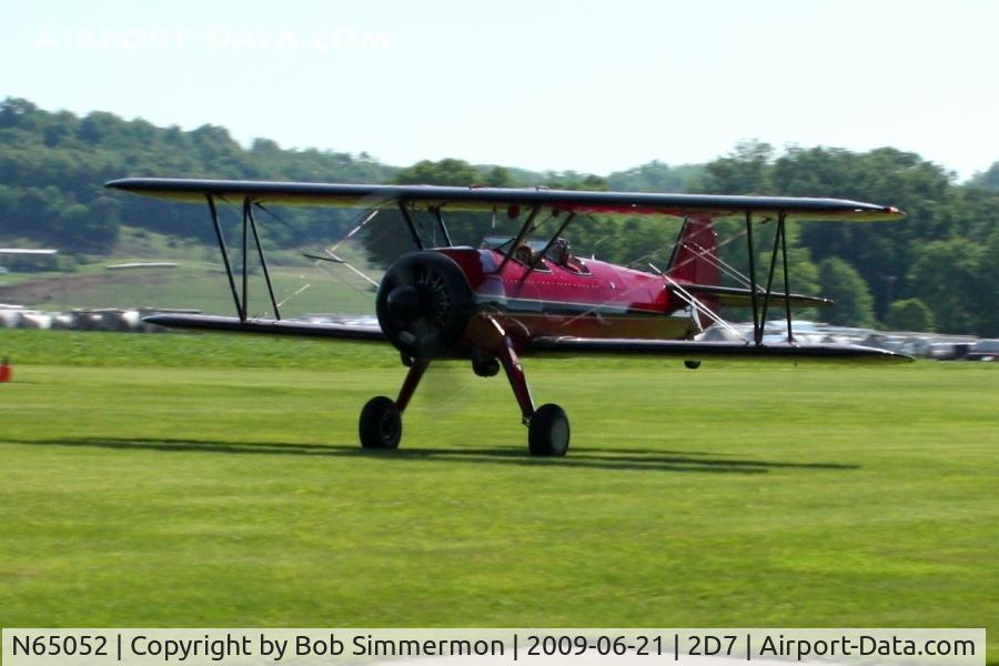 N65052, 1943 Boeing A75L300 C/N 75-7704, Arriving at the Father's Day fly-in; Beach City, Ohio.