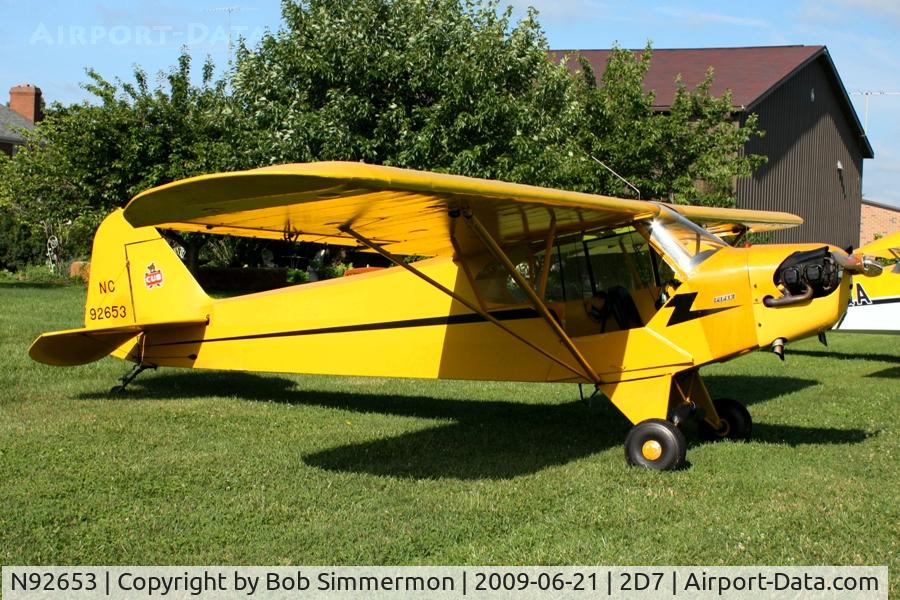 N92653, 1946 Piper J3C-65 Cub Cub C/N 17026, Father's Day fly-in at Beach City, Ohio