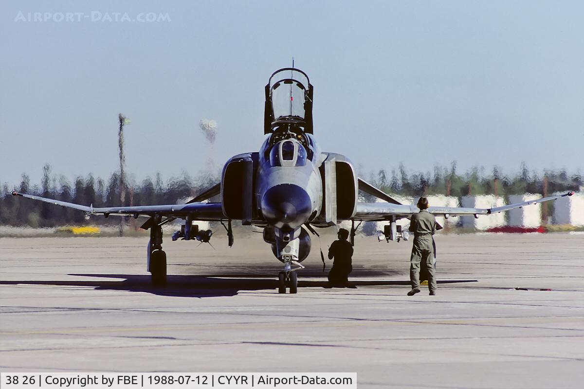 38 26, 1972 McDonnell Douglas F-4F Phantom II C/N 4681, head on view at Goose Bay