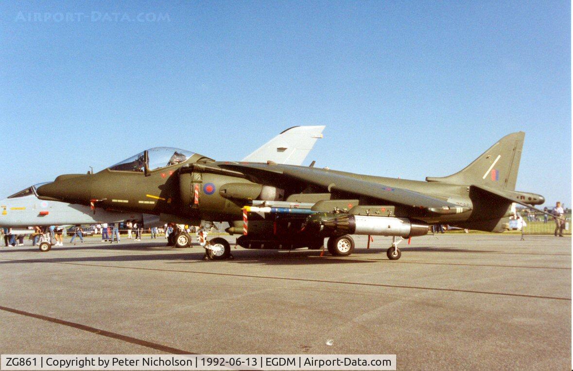 ZG861, 1992 British Aerospace Harrier GR.7 C/N P93, Harrier GR.7 of the Aeroplane & Armament Experimental Establishment at the 1992 Air Tattoo Intnl at Boscombe Down.