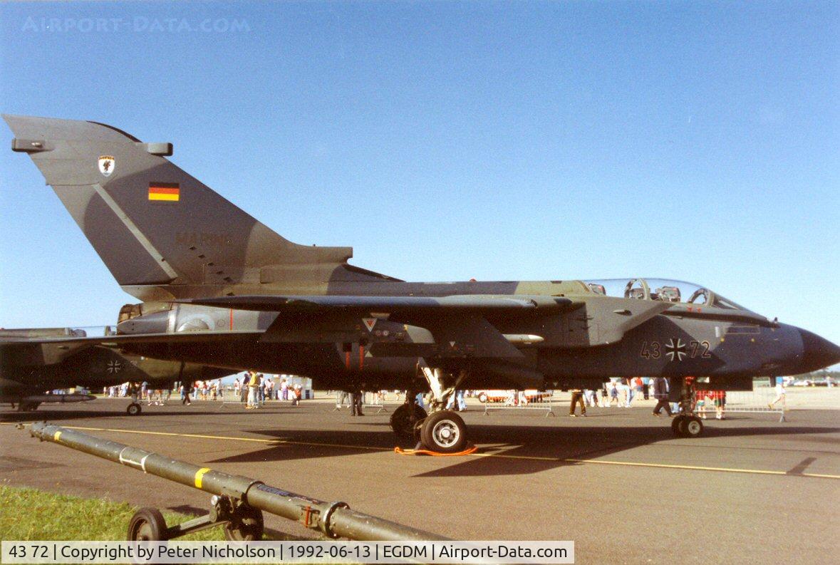 43 72, Panavia Tornado IDS C/N 189/GS045/4072, Tornado IDS of Kreigsmarine MFG-1 at the 1992 Air Tattoo Intnl at Boscombe Down.
