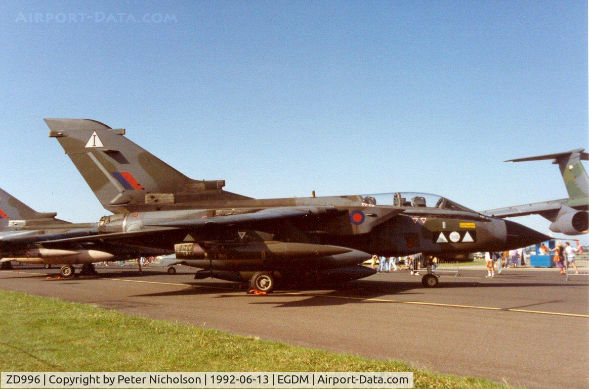 ZD996, 1985 Panavia Tornado GR.1A C/N 480/BS156/3218, Tornado GR.1A of 2 Squadron at the 1992 Air Tattoo Intnl at Boscombe Down.