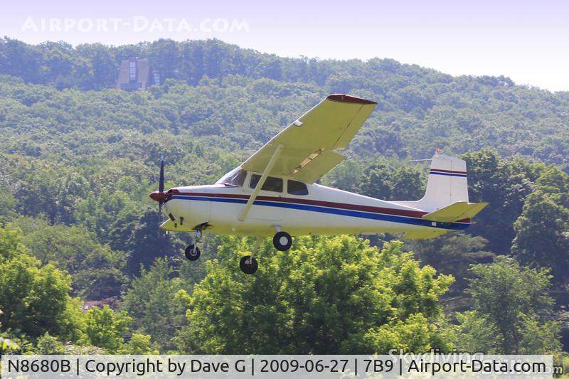 N8680B, 1957 Cessna 172 C/N 36380, On final at Ellington, CT