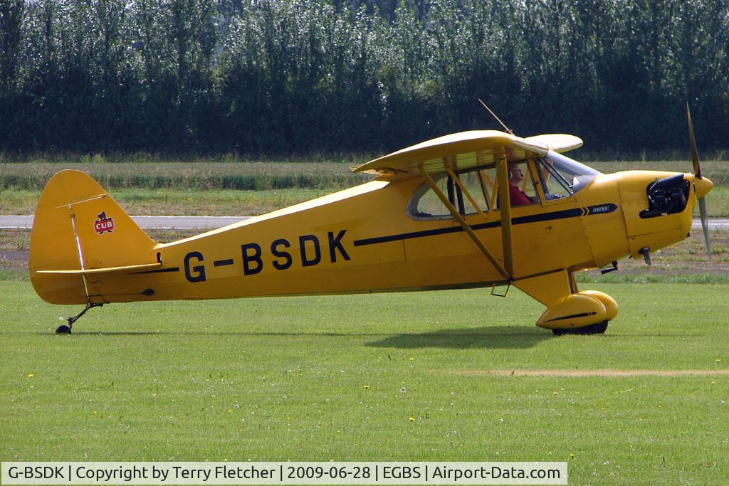 G-BSDK, 1941 Piper J-5A Cub Cruiser Cub Cruiser C/N 5-175, Piper J5A at Shobdon on the Day of the 2009 LAA Regional Strut Fly-in