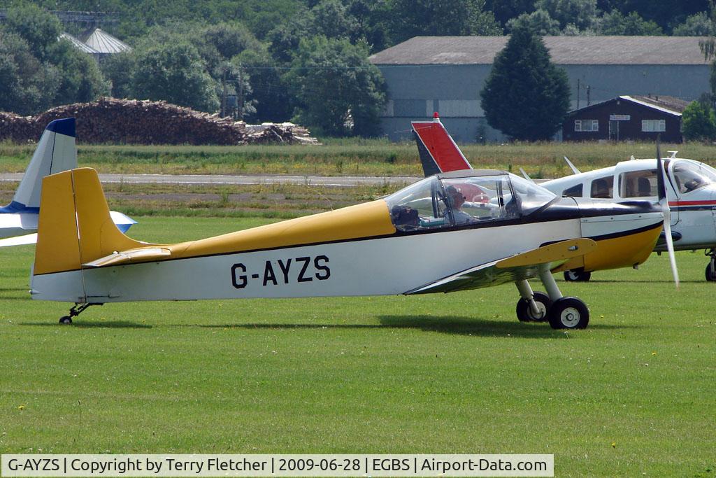 G-AYZS, 1971 Rollason Druine D-62B Condor C/N RAE/650, D62B Condor at Shobdon on the Day of the 2009 LAA Regional Strut Fly-in