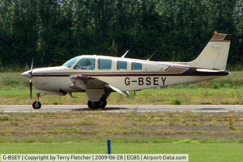 G-BSEY, 1981 Beech A36 Bonanza 36 C/N E-1873, Beech A36 at Shobdon on the Day of the 2009 LAA Regional Strut Fly-in