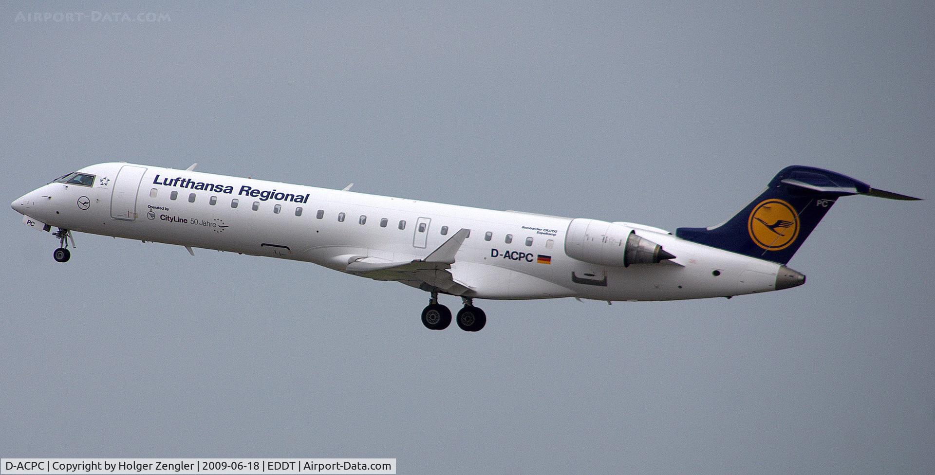 D-ACPC, 2001 Canadair CRJ-701ER (CL-600-2C10) Regional Jet C/N 10014, After the take off with destination Friedrichshafen