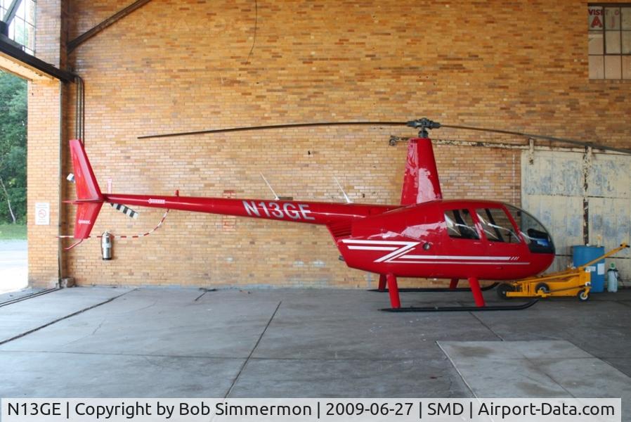 N13GE, 2002 Robinson R44 II C/N 10018, In the hangar at Fort Wayne, Indiana.