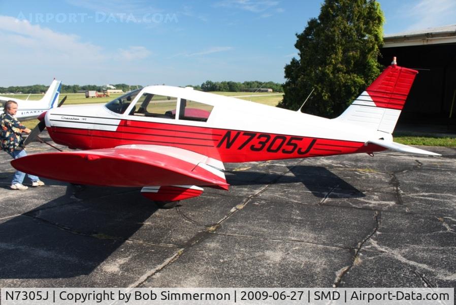 N7305J, 1968 Piper PA-28-140 C/N 28-24636, On the ramp at Fort Wayne's Smith Field.