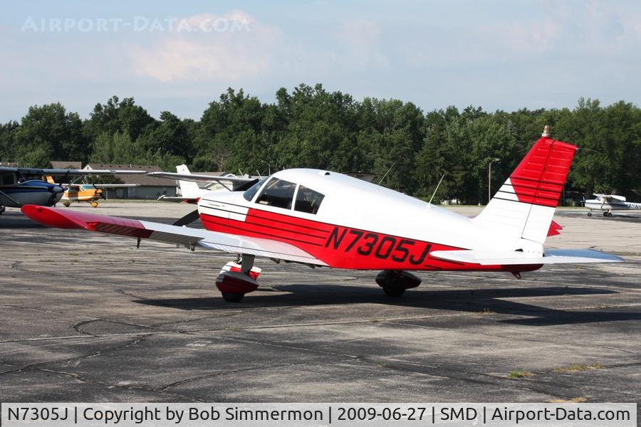 N7305J, 1968 Piper PA-28-140 C/N 28-24636, On the ramp at Fort Wayne's Smith Field.