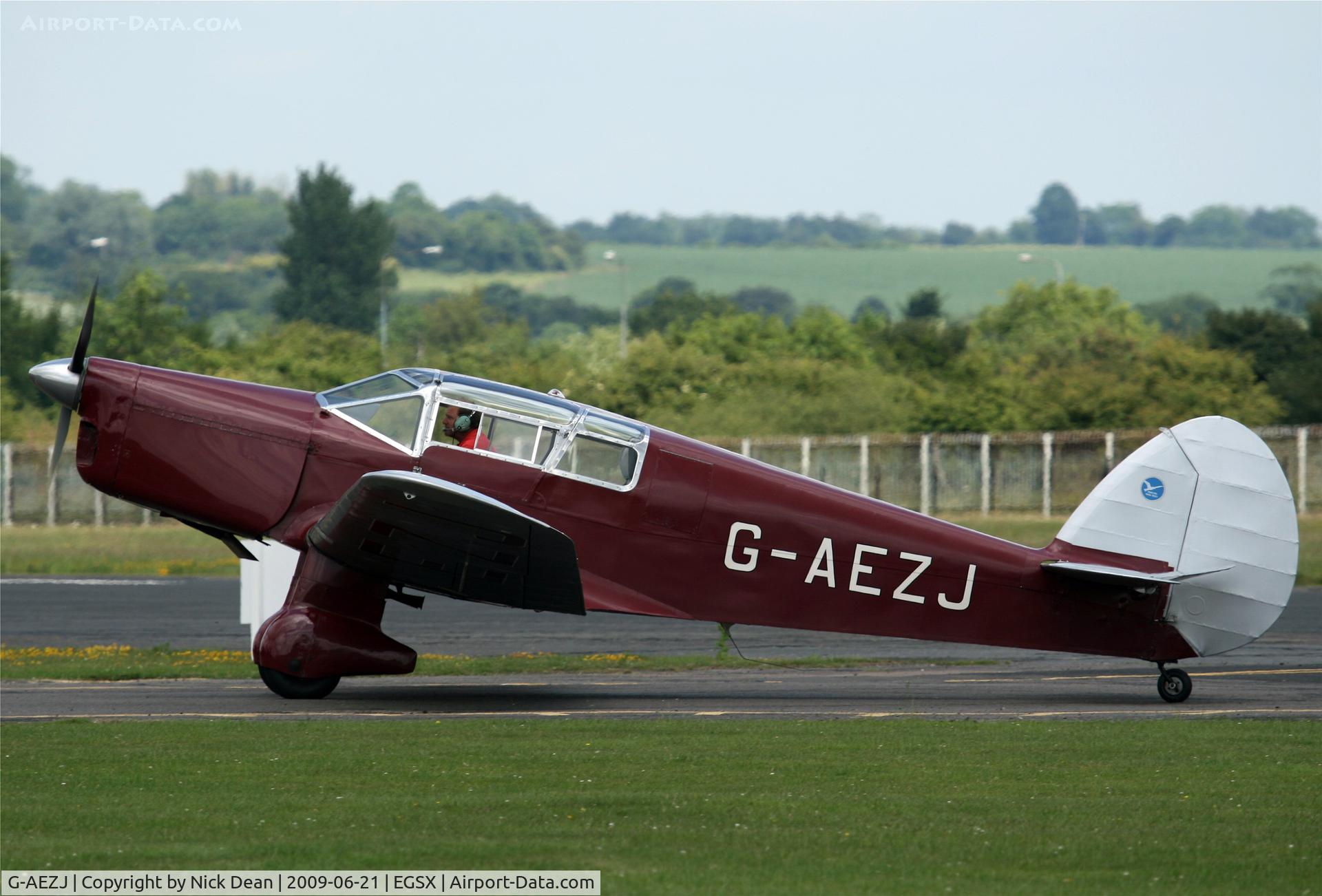 G-AEZJ, 1937 Percival P-10 Vega Gull C/N K.65, EGSX