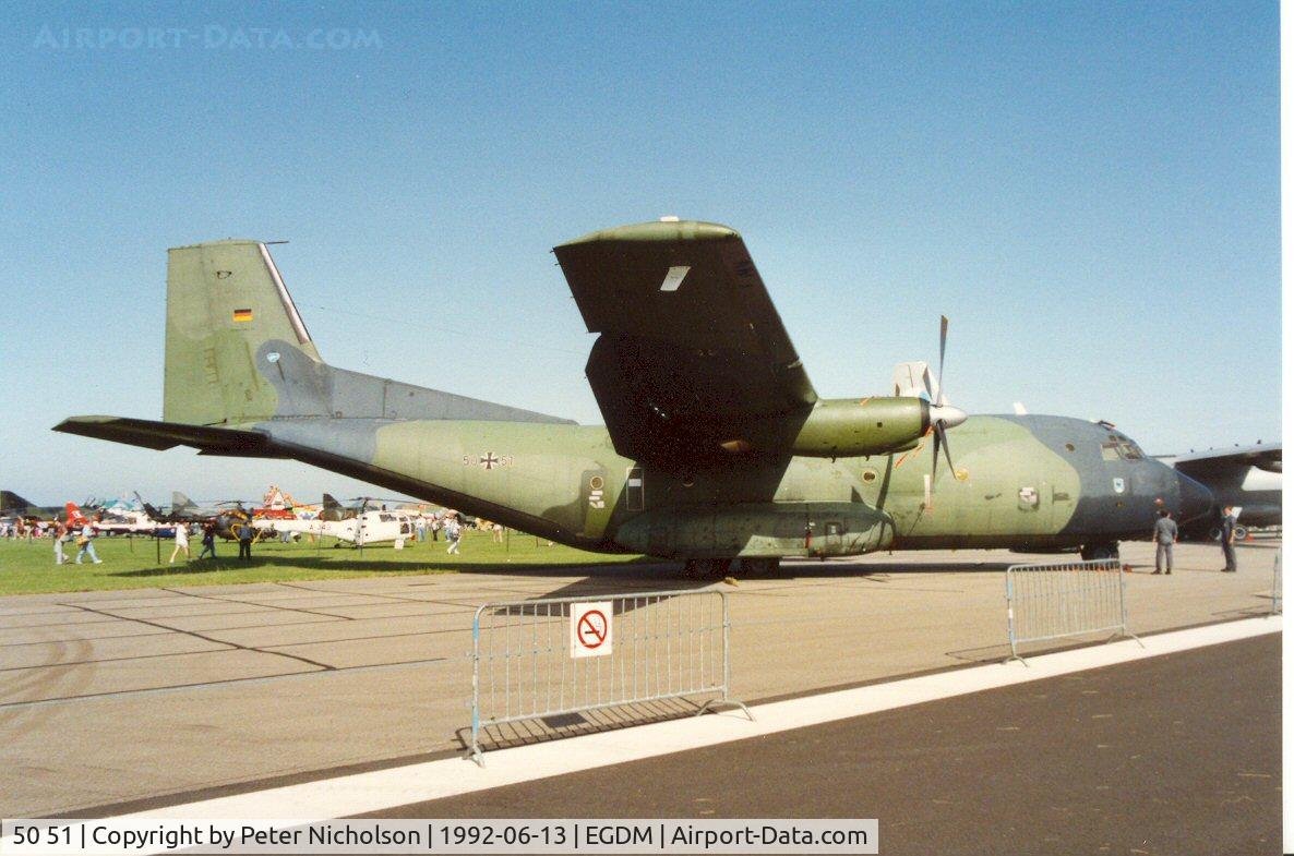 50 51, Transall C-160D C/N D73, Transall C-160D of LTG-61 at the 1992 Air Tattoo Intnl at Boscombe Down.