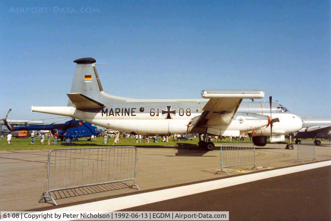61 08, Breguet 1150 Atlantic C/N 16, Atlantic of Kreigsmarine MFG-3 at the 1992 Air Tattoo Intnl at Boscombe Down.