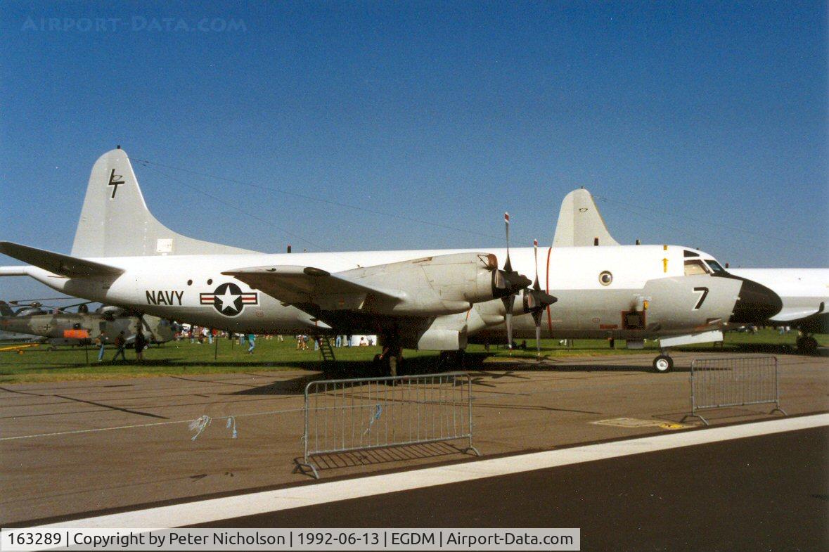 163289, 1988 Lockheed P-3C Orion C/N 285G-5814, P-3C Orion of Patrol Squadron VP-62 at the 1992 Air Tattoo Intnl at Boscombe Down.