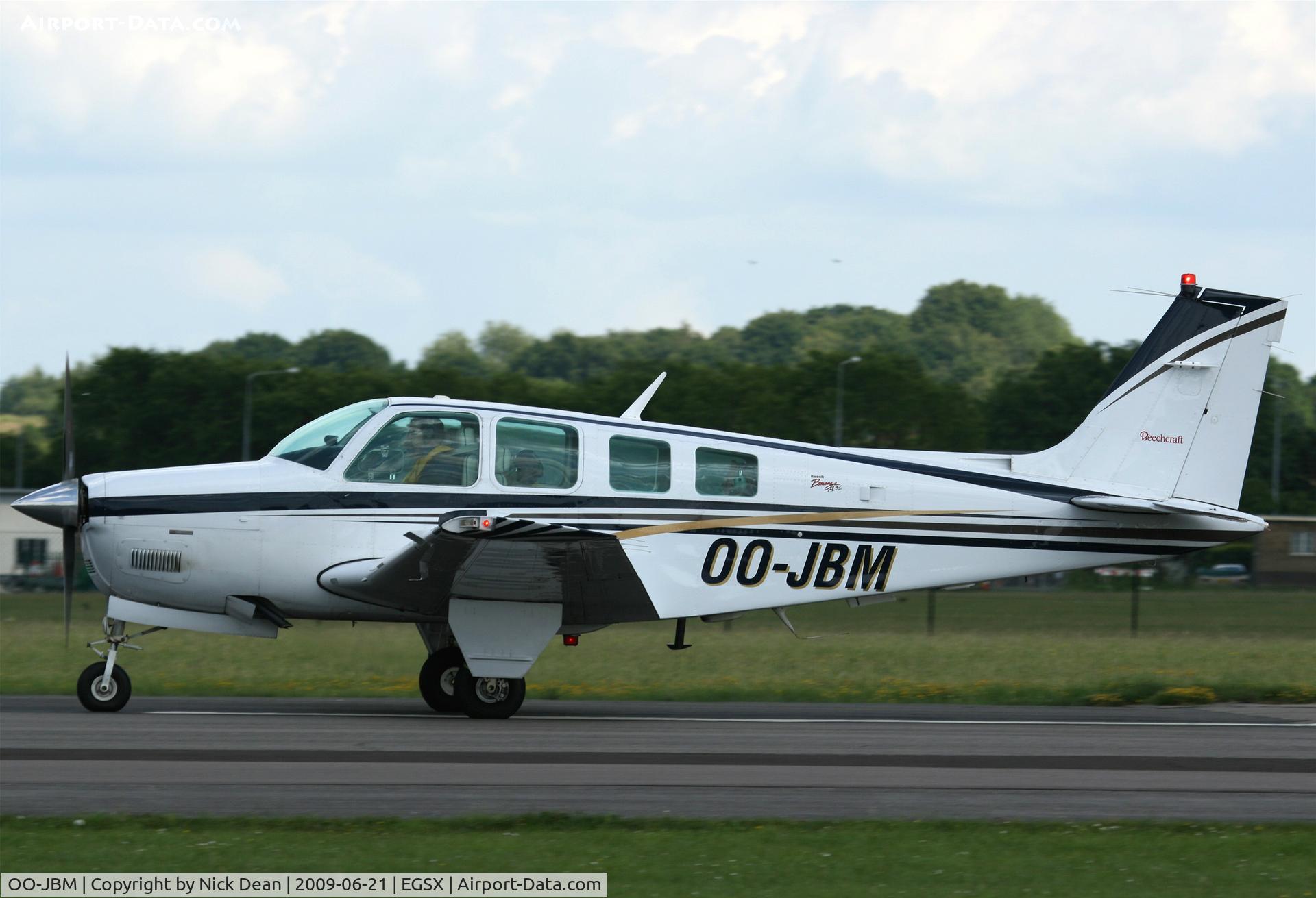 OO-JBM, 1999 Raytheon Aircraft Company A36 Bonanza C/N E-3248, EGSX