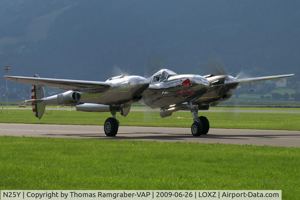 N25Y, 1944 Lockheed P-38L-5LO Lightning C/N AF44-53254, Red Bull (The Flying Bulls) Lockheed P38 Lighting