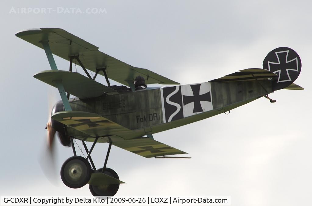 G-CDXR, 2006 Fokker Dr.1 Triplane Replica C/N PFA 238-14043, 'AIRPOWER 09' Private Fokker Dr-1 Replica