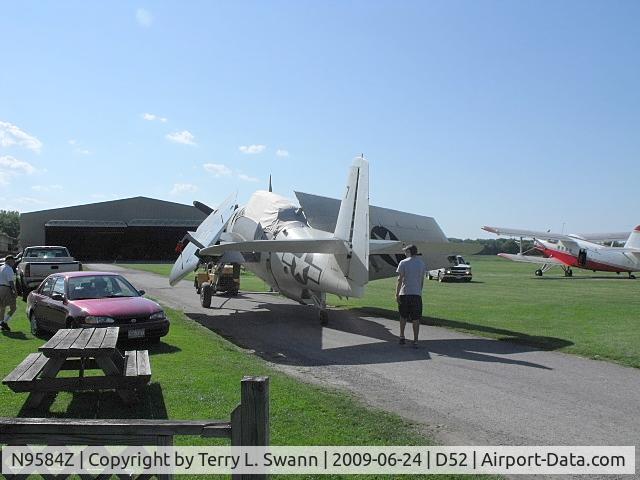N9584Z, 1945 Grumman TBM-3E Avenger C/N 85882, Being towed to the hanger until Air Show time.