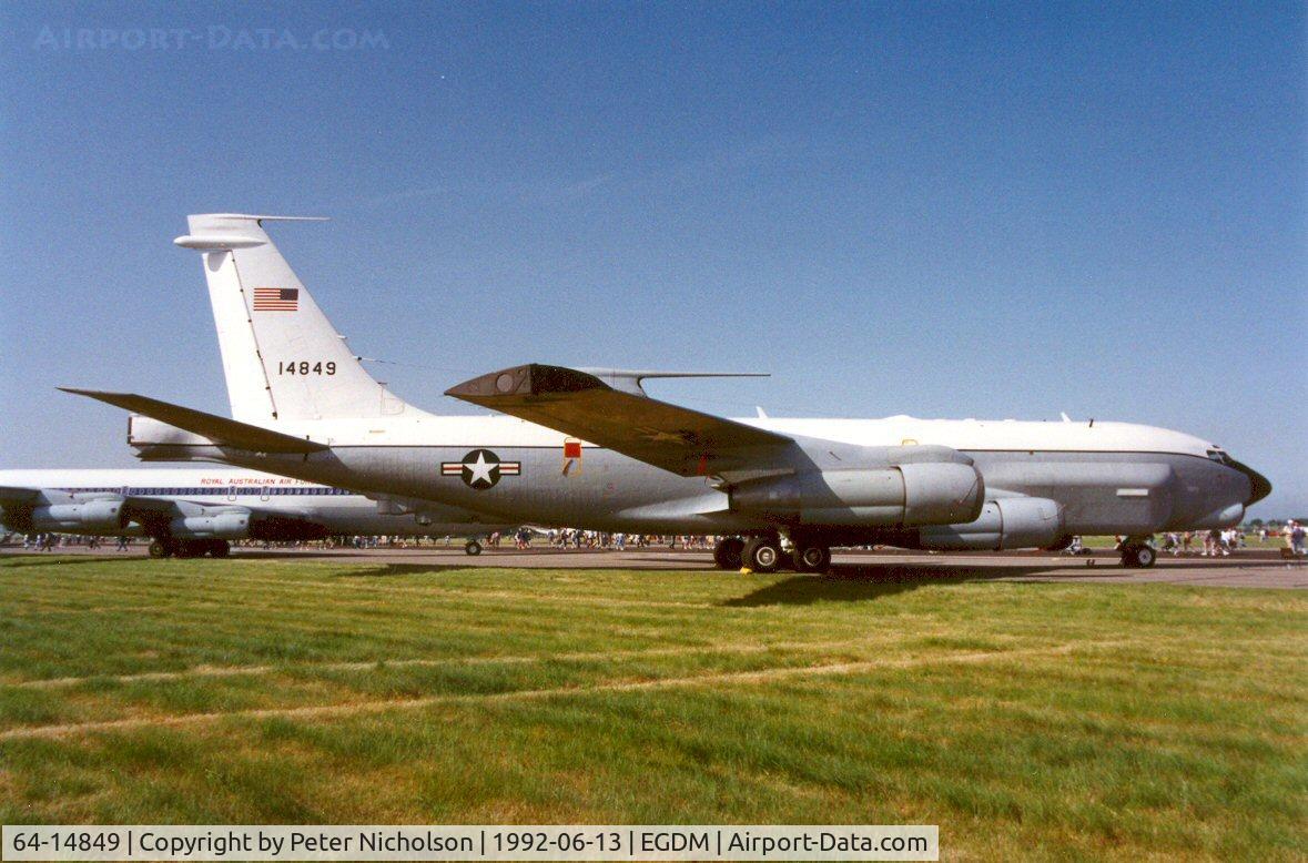 64-14849, 1964 Boeing RC-135U Combat Sent C/N 18789, Combat Sent version of the Stratotanker of 38th Reconnaissance Squadron/55th Wing at the 1992 Air Tattoo Intnl at Boscombe Down.