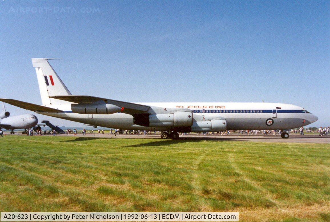 A20-623, 1968 Boeing 707-338C C/N 19623, Boeing 707-338C of 33 Squadron Royal Australian Air Force at the 1992 Air Tattoo Intnl at Boscombe Down.
