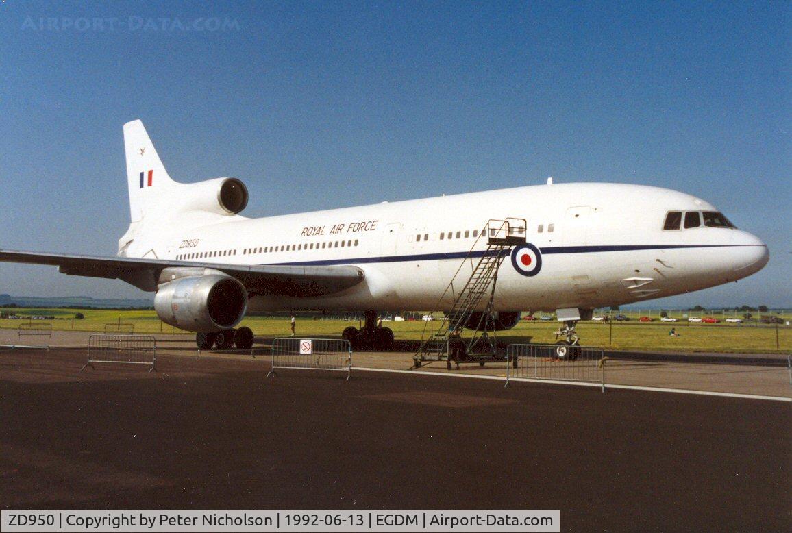 ZD950, 1979 Lockheed L-1011-385-3 TriStar K1 (500) C/N 193V-1164, TriStar KC.1, callsign Ascot 823, of 216 Squadron at the 1992 Air Tattoo Intnl at Boscombe Down.