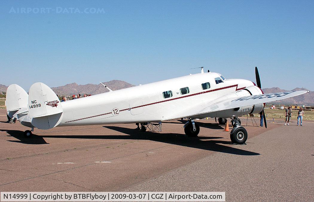 N14999, 1938 Lockheed 12A Electra Junior C/N 1252, Just back from New Zealand, this Lockheed 12a was one of three on display at the 51st Annual Cactus Fly-in at Casa Grande, AZ in MArch of 2009