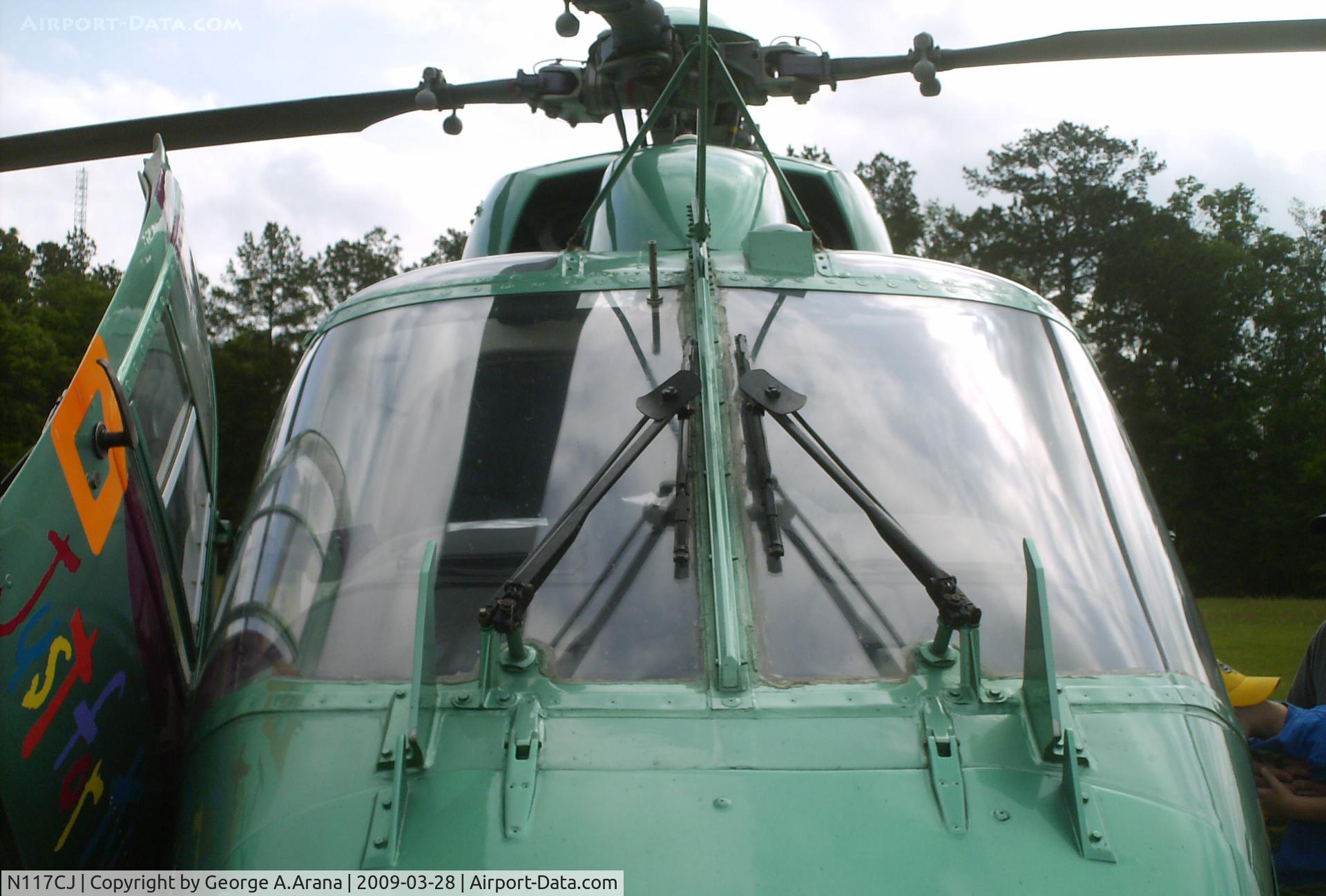 N117CJ, 1984 Eurocopter-Kawasaki BK-117A-3 C/N 7051, Windsheild wipers and nose detail