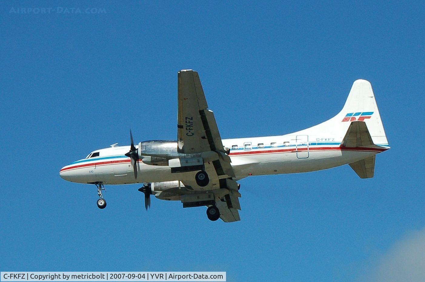 C-FKFZ, 1954 Convair 580(F) C/N 151, Landing at YVR