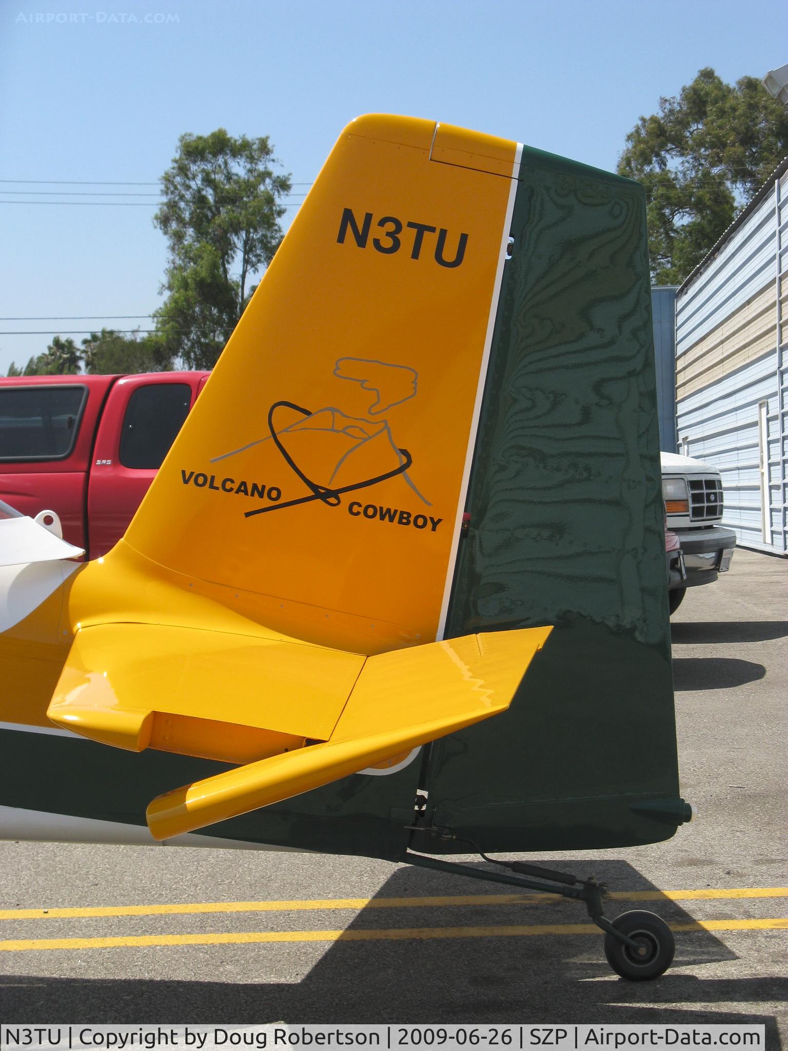 N3TU, 2006 Vans RV-8 C/N 81951, 2006 Miller VAN's RV-8 'Volcano Cowboy's' unique tail art. Is mastering this sleek performance aircraft equivalent to lassoing a volcano?